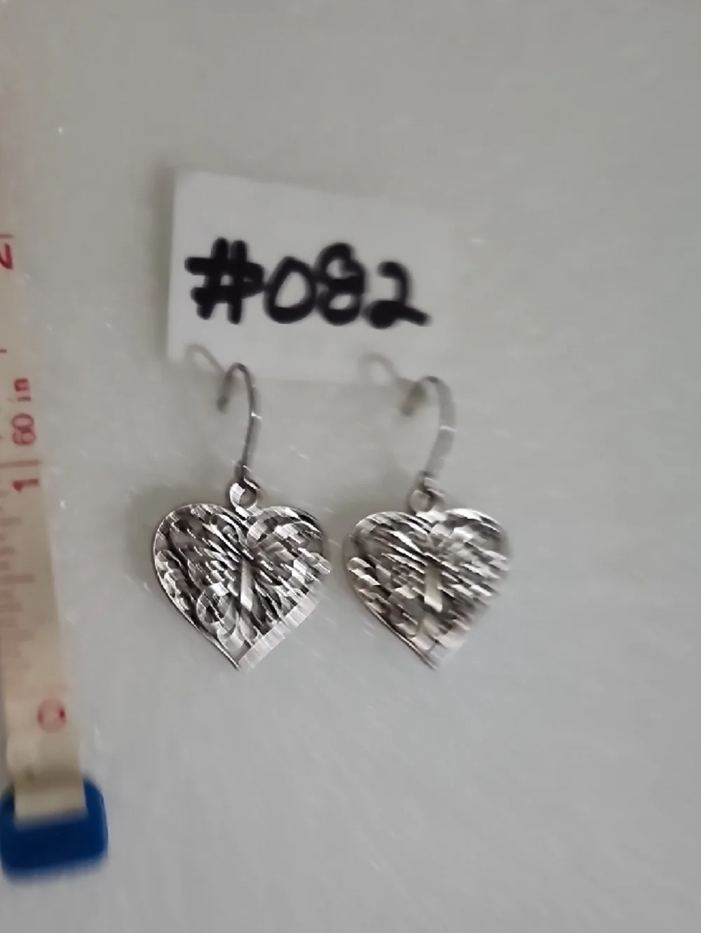 Hand Crafted Silver Heart Butterfly Filigree Earrings